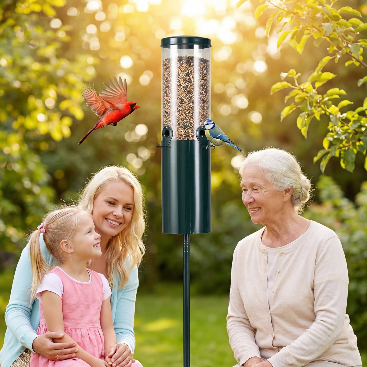10 LBS Squirrel Proof Bird Feeder, Pole Mount And Baffle, Green Bird Supplies at Gallery Canada