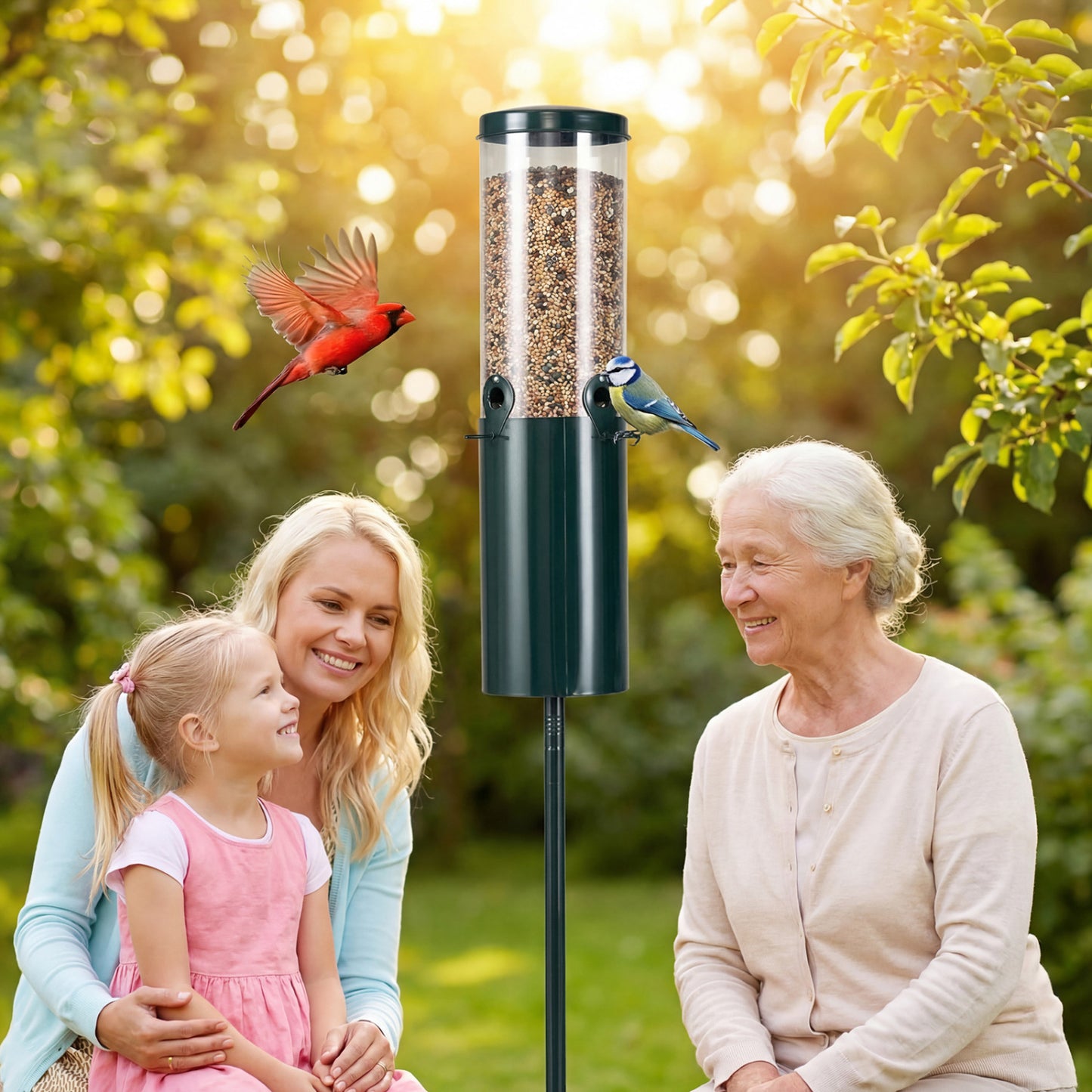 10 LBS Squirrel Proof Bird Feeder, Pole Mount And Baffle, Green Bird Supplies at Gallery Canada