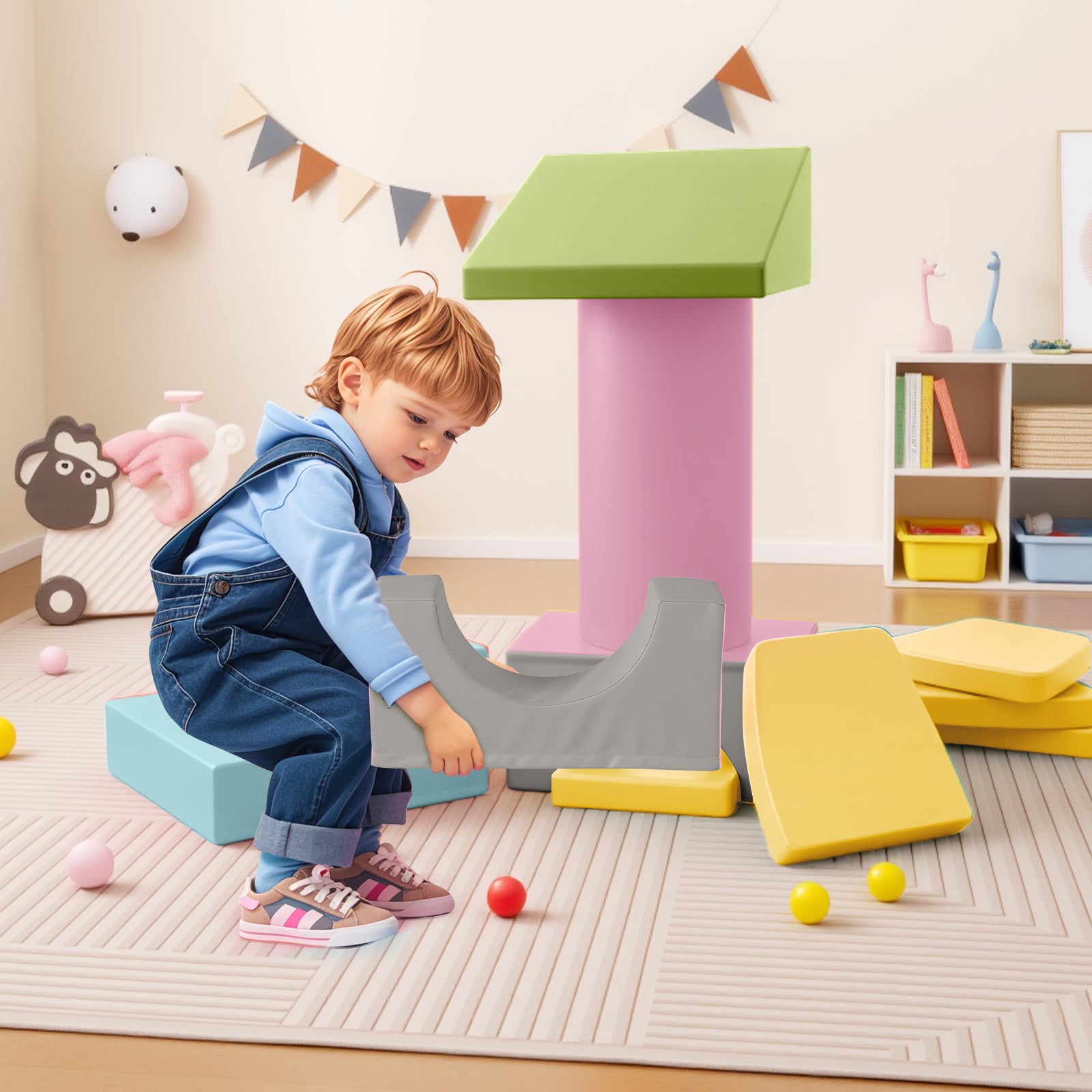 10-Piece Foam Climbing Toys for Toddlers Soft Foam PU Leather Building Blocks, Yellow Climbers & Slides at Gallery Canada