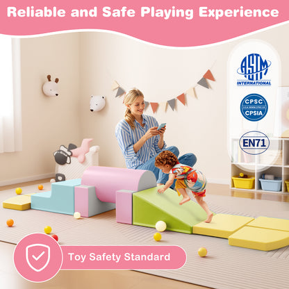 10-Piece Foam Climbing Toys for Toddlers Soft Foam PU Leather Building Blocks, Yellow Climbers & Slides at Gallery Canada