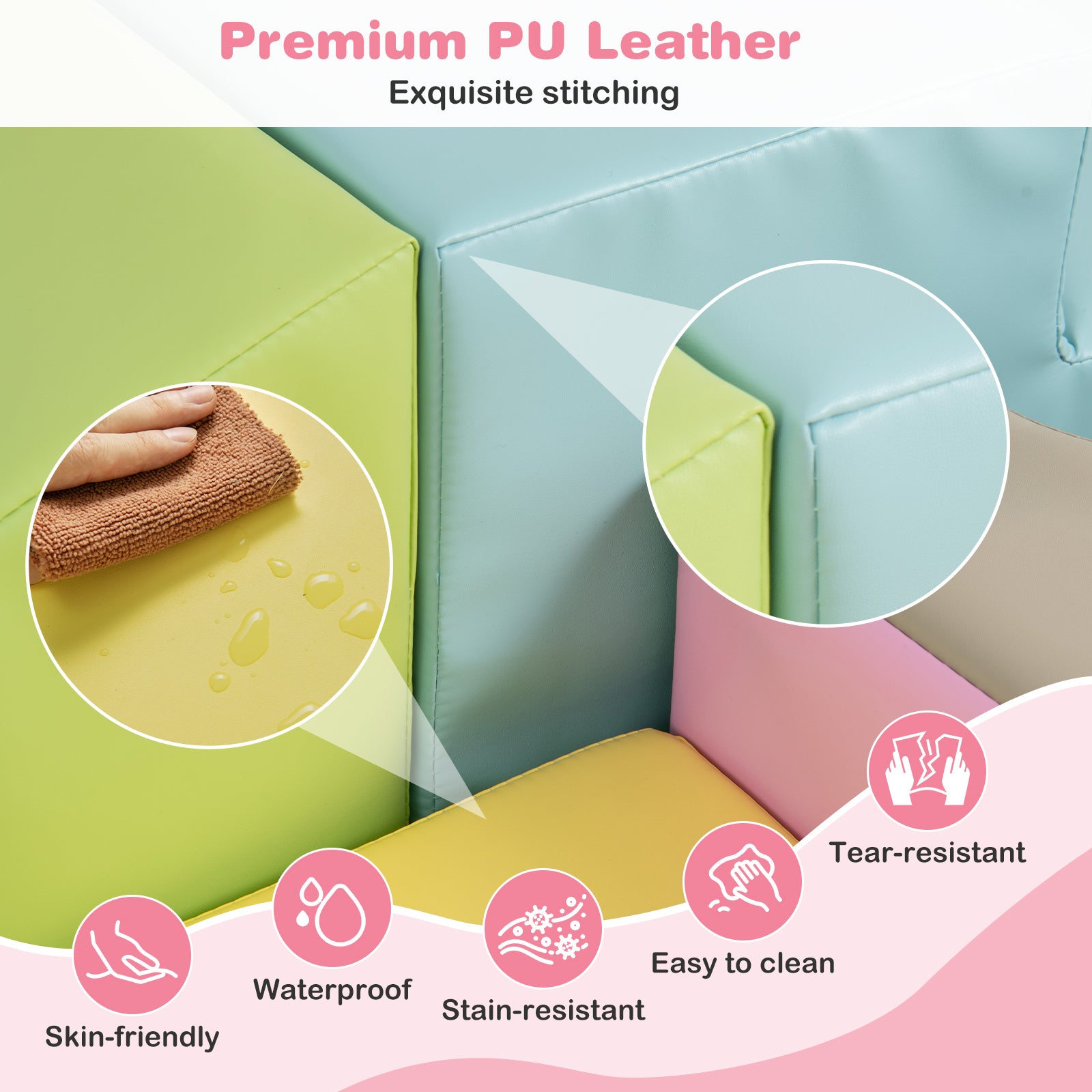 10-Piece Foam Climbing Toys for Toddlers Soft Foam PU Leather Building Blocks, Yellow Climbers & Slides at Gallery Canada