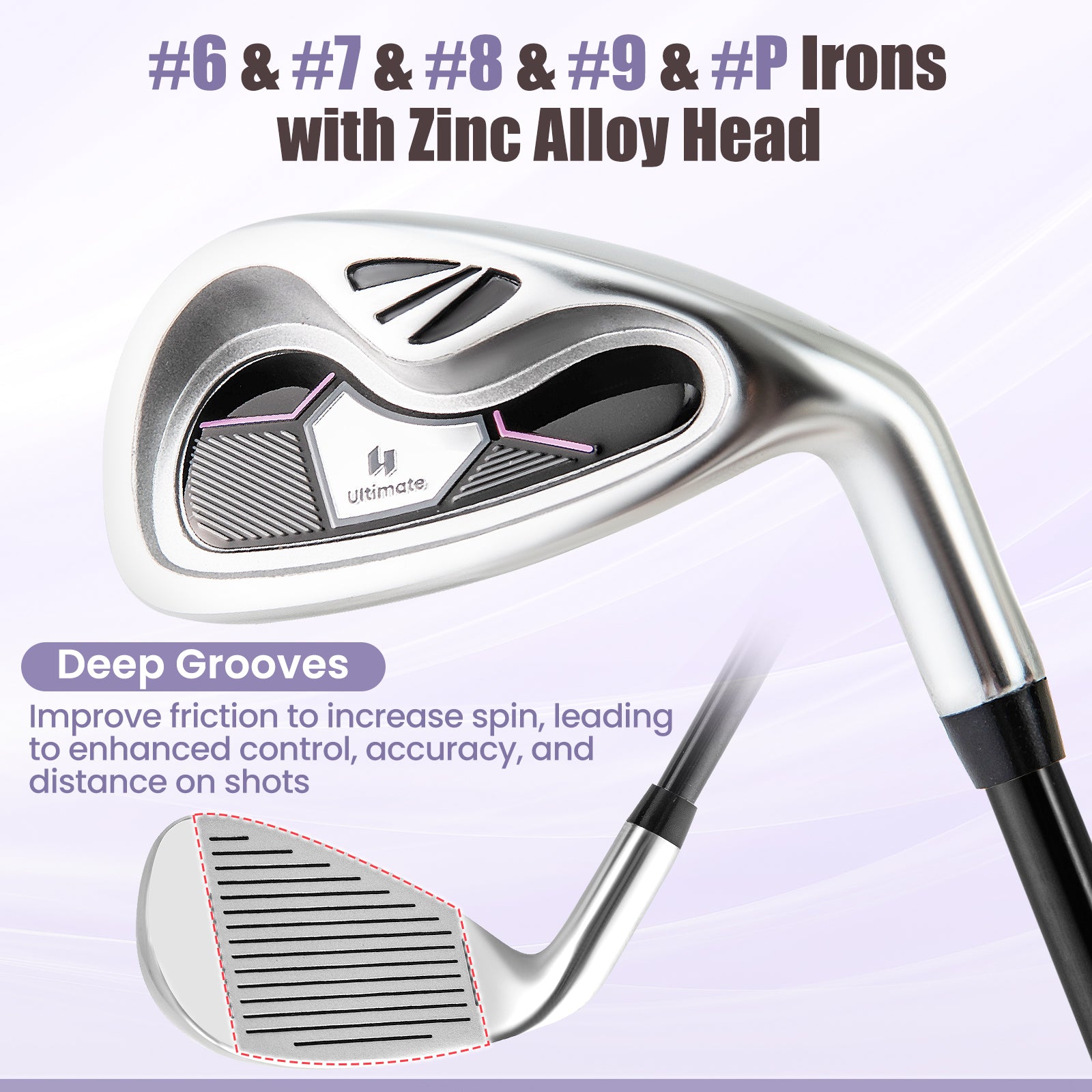 10 Piece Ladies Golf Club Set, Alloy Driver, Purple Golf at Gallery Canada