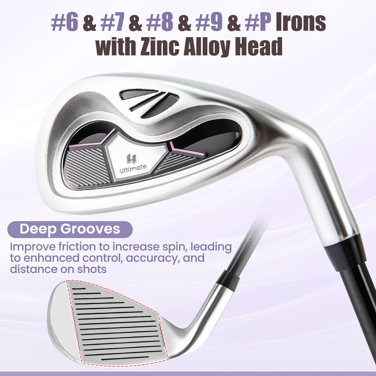 10 Piece Ladies Golf Club Set, Alloy Driver, Purple Golf at Gallery Canada