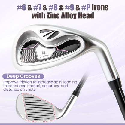 10 Piece Ladies Golf Club Set, Alloy Driver, Purple Golf at Gallery Canada