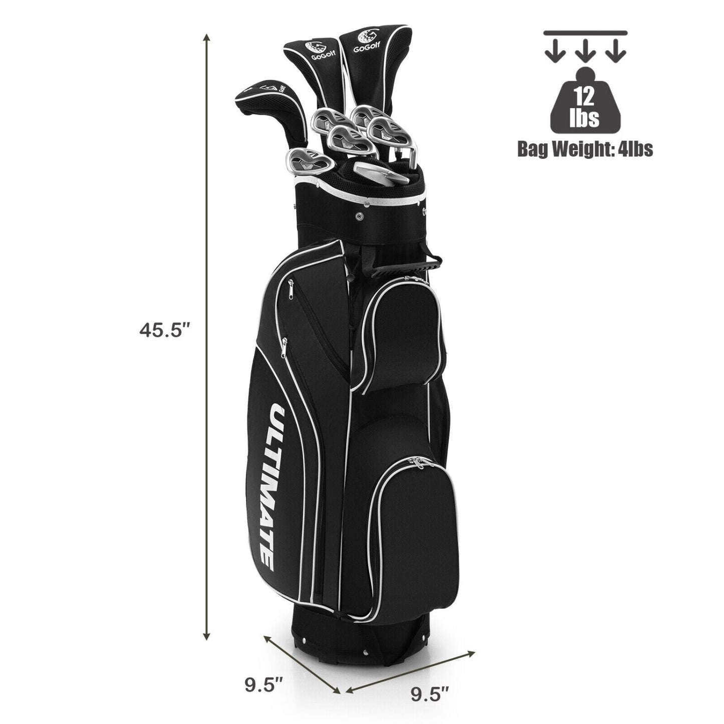 Women's Complete Golf Club Set, 10 Pieces, Alloy Driver, Black Golf at Gallery Canada