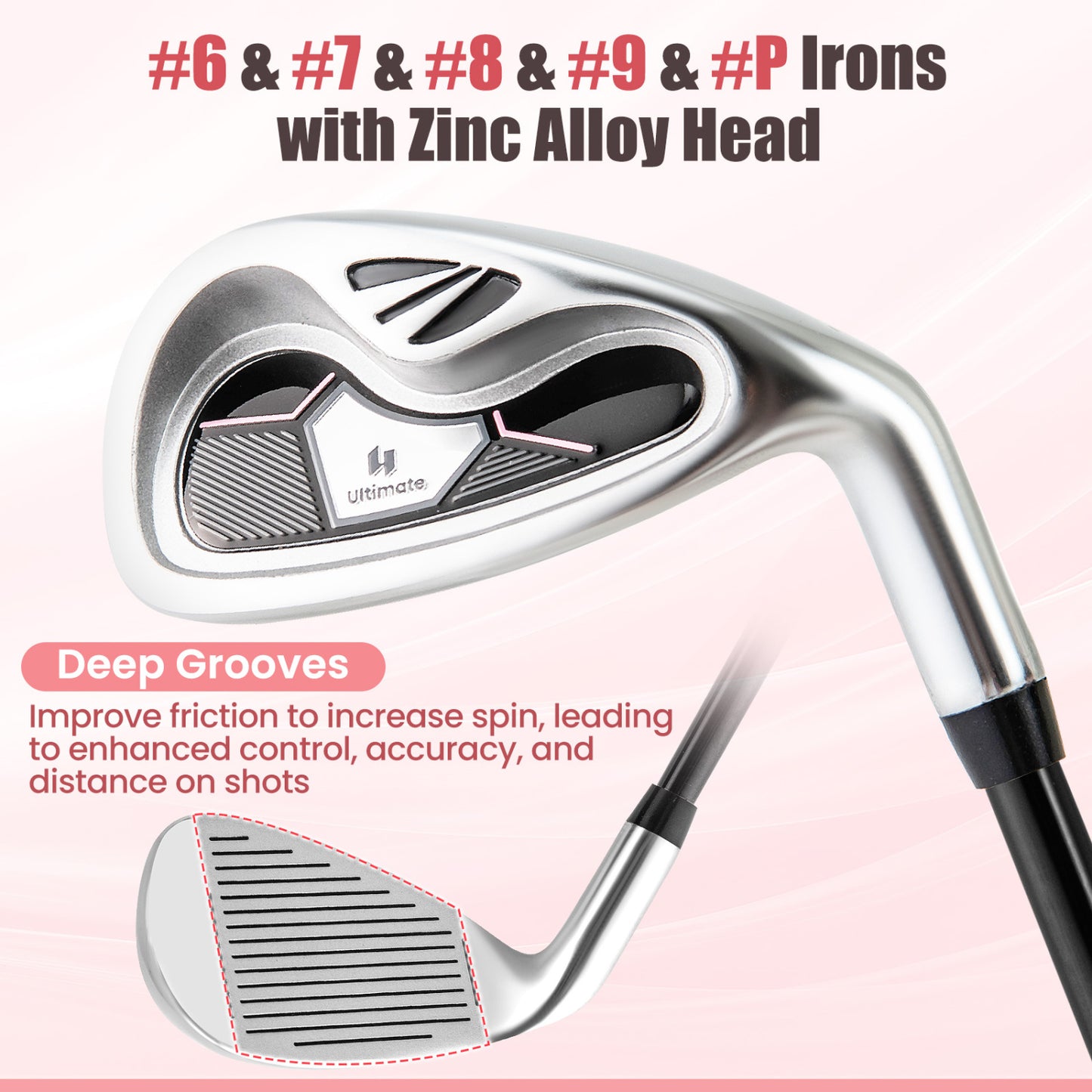 Women's Complete Golf Club Set, 10 Pieces, Alloy Driver, Pink Golf at Gallery Canada