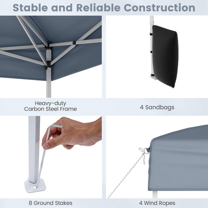 10 X 10 FT Pop Up Canopy Tent, Outdoor Patio Shelter, Gray Canopies at Gallery Canada