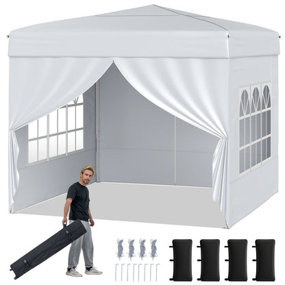 10 X 10 FT Pop Up Canopy Tent, Outdoor Patio Commercial Sunshade Shelter, White Canopies at Gallery Canada