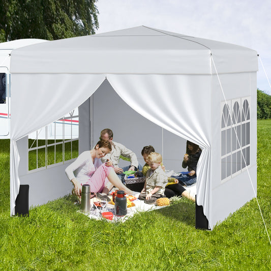 10 X 10 FT Pop Up Canopy Tent, Outdoor Patio Commercial Sunshade Shelter, White Canopies White at Gallery Canada