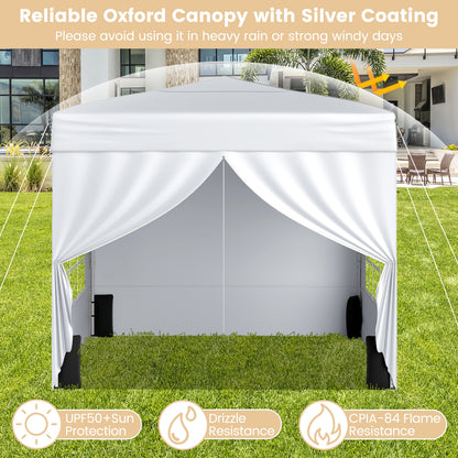10 X 10 FT Pop Up Canopy Tent, Outdoor Patio Commercial Sunshade Shelter, White Canopies at Gallery Canada