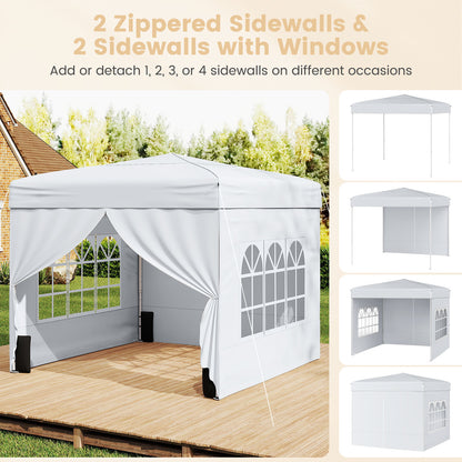 10 X 10 FT Pop Up Canopy Tent, Outdoor Patio Commercial Sunshade Shelter, White Canopies at Gallery Canada