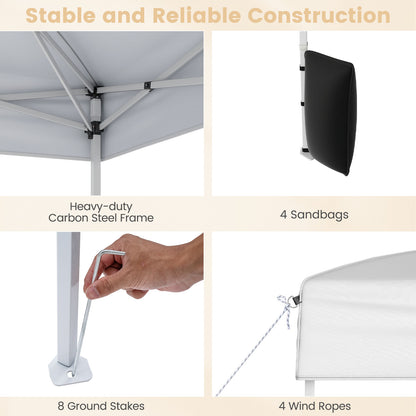 10 X 10 FT Pop Up Canopy Tent, Outdoor Patio Commercial Sunshade Shelter, White Canopies at Gallery Canada