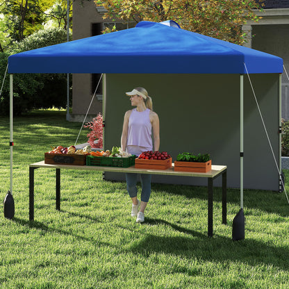 10 X 10 FT Pop Up Canopy Tent, With Sidewall And Wheeled Bag, Blue Canopies at Gallery Canada
