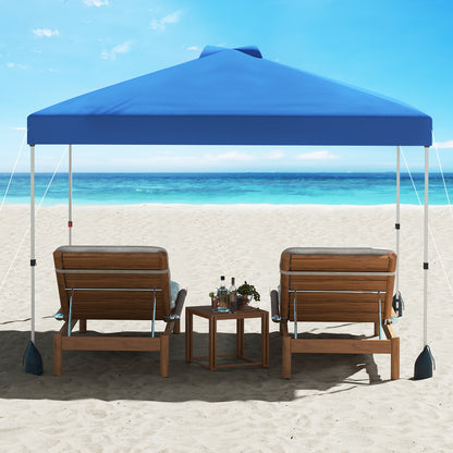 10 X 10 FT Pop Up Canopy Tent, With Sidewall And Wheeled Bag, Blue Canopies at Gallery Canada
