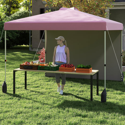 10 X 10 FT Pop Up Canopy Tent With Sidewall, Wheeled Bag, Pink Canopies Pink at Gallery Canada