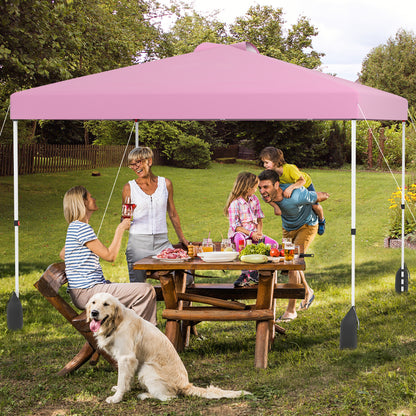 10 X 10 FT Pop Up Canopy Tent With Sidewall, Wheeled Bag, Pink Canopies at Gallery Canada