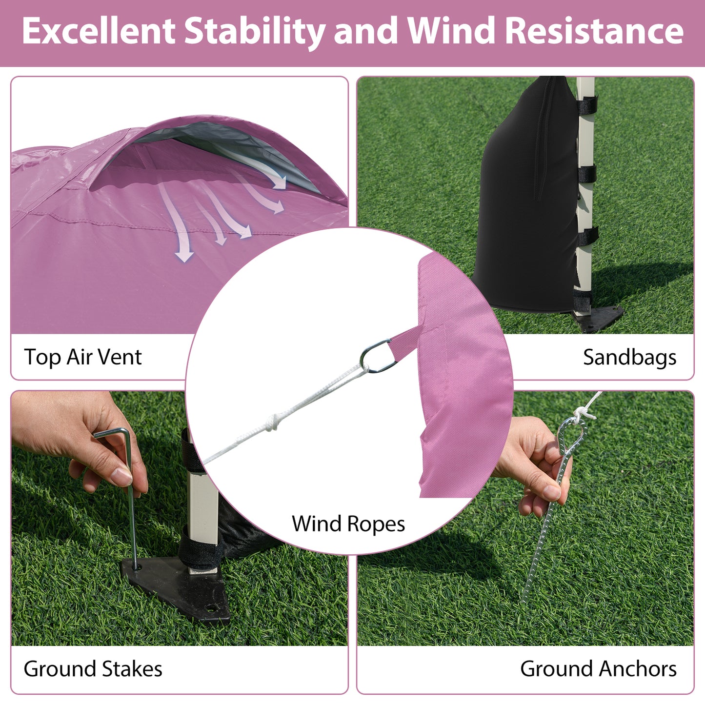 10 X 10 FT Pop Up Canopy Tent With Sidewall, Wheeled Bag, Pink Canopies at Gallery Canada