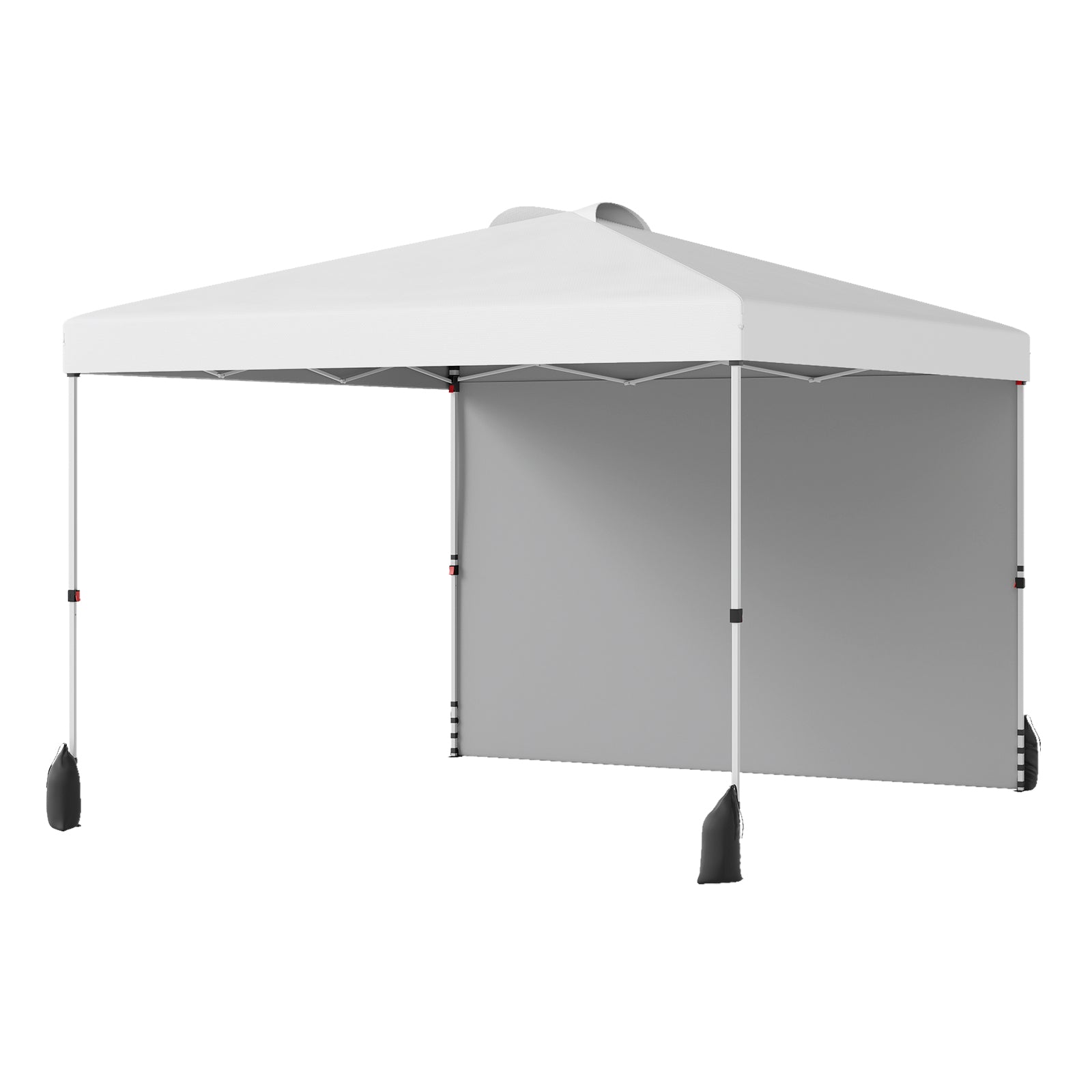 10 X 10 FT Pop up Canopy Tent with 1 Sidewall and Wheeled Bag, White Canopies at Gallery Canada
