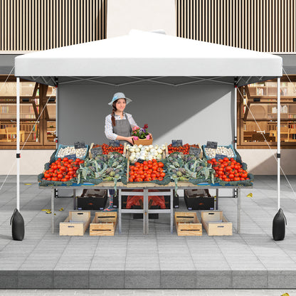 10 X 10 FT Pop up Canopy Tent with 1 Sidewall and Wheeled Bag, White Canopies at Gallery Canada