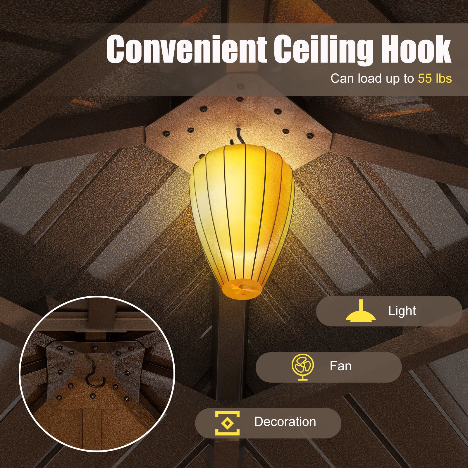 10 X 10 Feet Hardtop Gazebo with Netting and Curtain for Patio Backyard, Coffee Gazebos at Gallery Canada