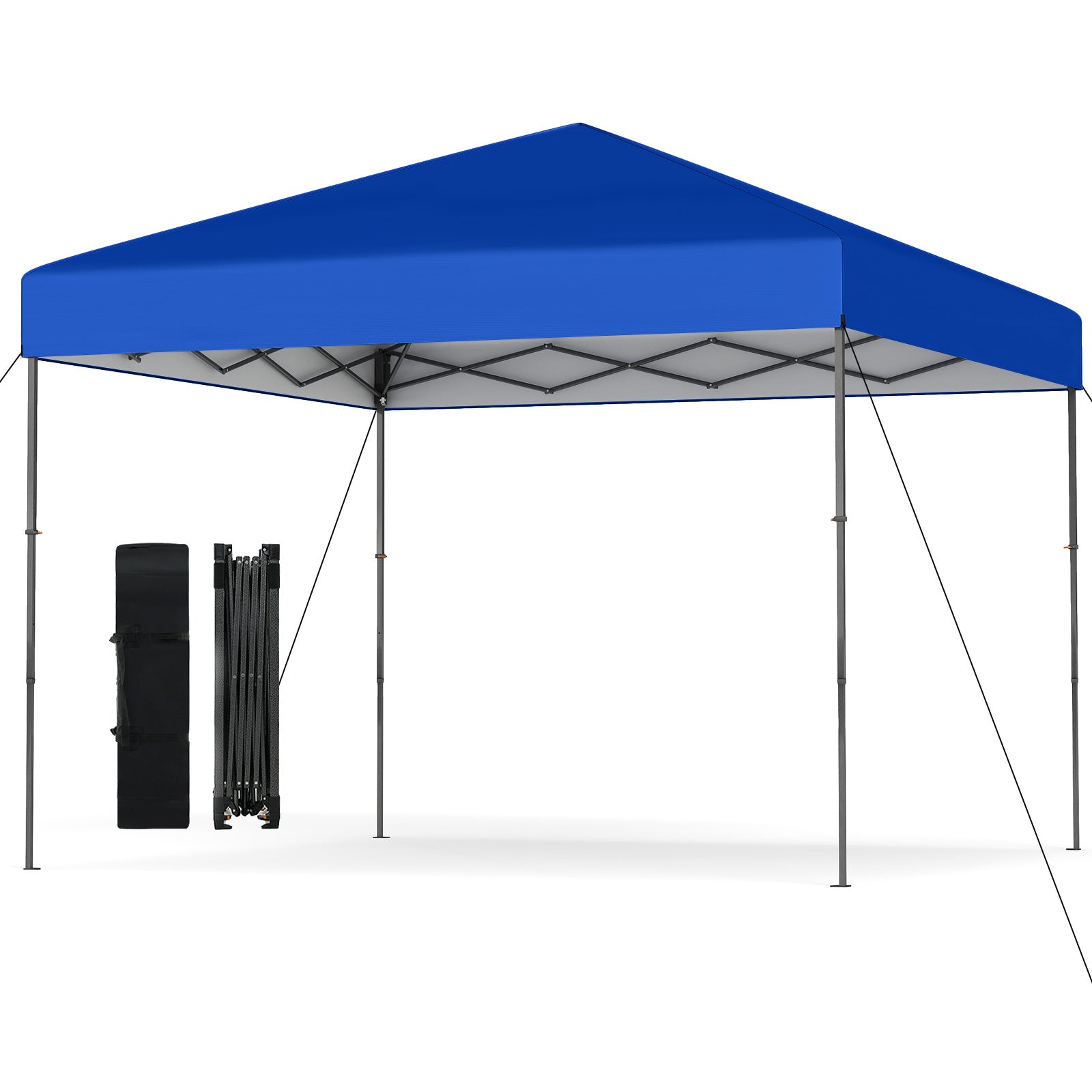 10 X 10 Feet Pop up Canopy Tent with Portable Carrying Bag and 8 Stakes, Blue Canopies at Gallery Canada