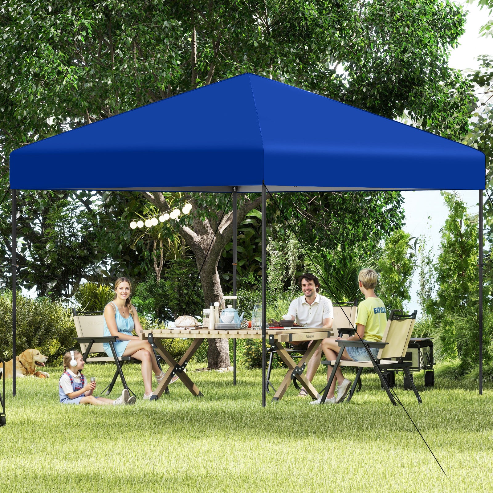 10 X 10 Feet Pop up Canopy Tent with Portable Carrying Bag and 8 Stakes, Blue Canopies at Gallery Canada
