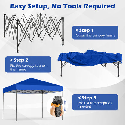 10 X 10 Feet Pop up Canopy Tent with Portable Carrying Bag and 8 Stakes, Blue Canopies at Gallery Canada