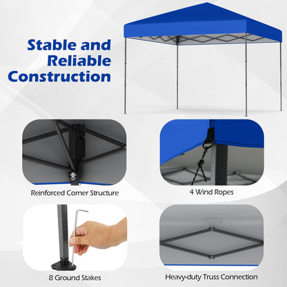10 X 10 Feet Pop up Canopy Tent with Portable Carrying Bag and 8 Stakes, Blue Canopies at Gallery Canada