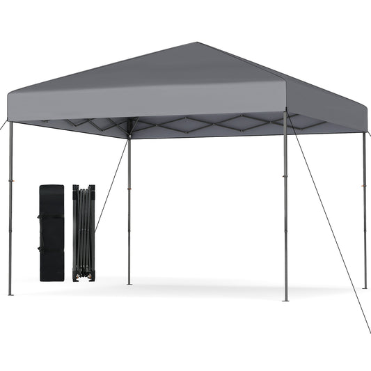 10 X 10 Feet Pop up Canopy Tent with Portable Carrying Bag and 8 Stakes, Gray Canopies Gray at Gallery Canada