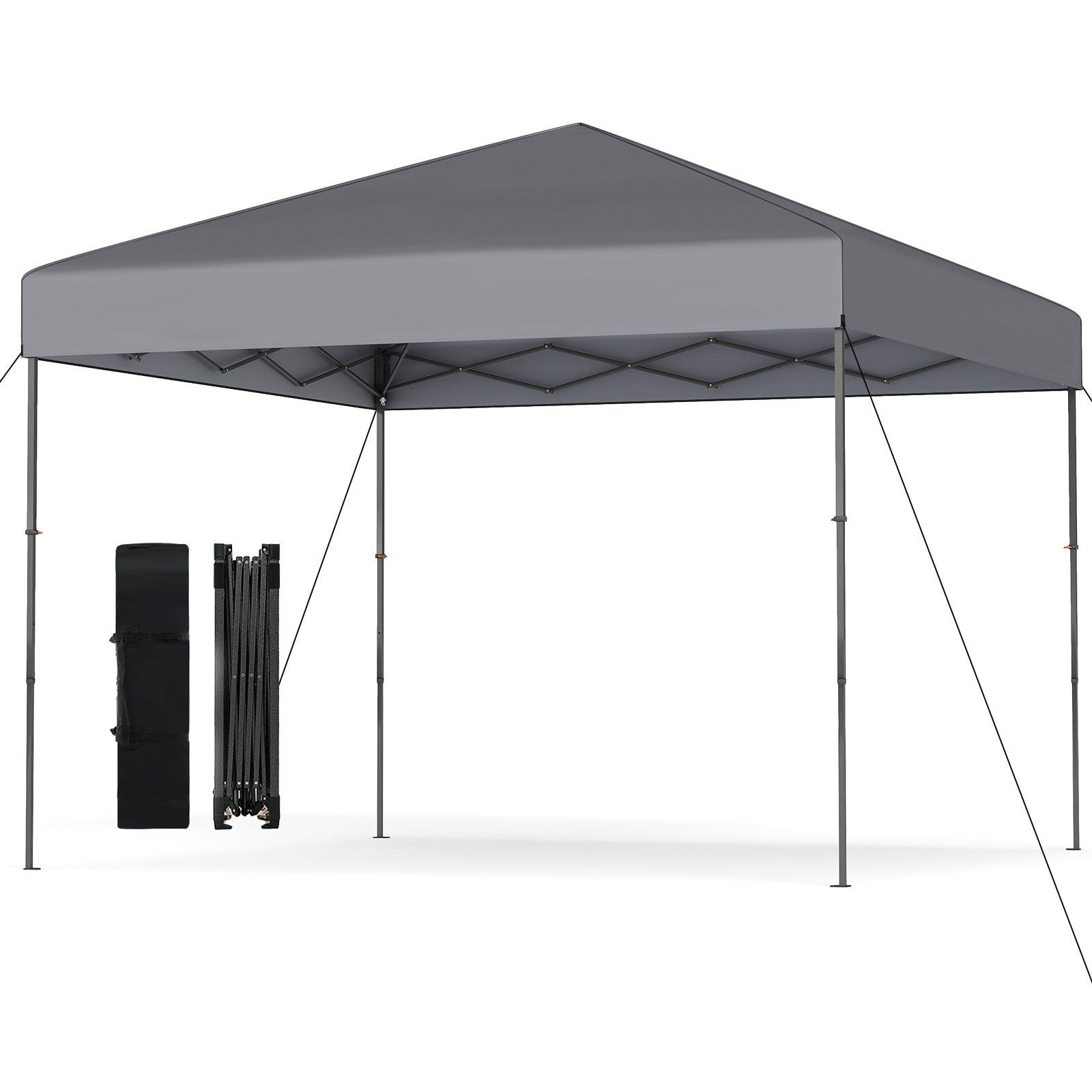 10 X 10 Feet Pop up Canopy Tent with Portable Carrying Bag and 8 Stakes, Gray Canopies at Gallery Canada