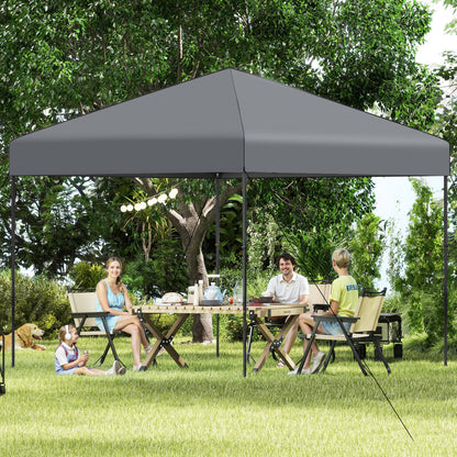 10 X 10 Feet Pop up Canopy Tent with Portable Carrying Bag and 8 Stakes, Gray Canopies at Gallery Canada
