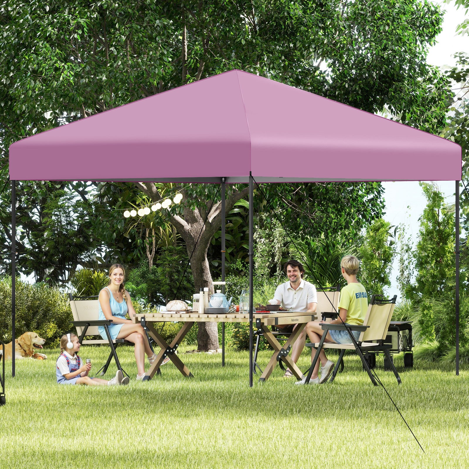 10 X 10 Feet Pop up Canopy Tent with Portable Carrying Bag and 8 Stakes, Pink Canopies at Gallery Canada