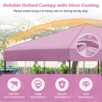 10 X 10 Feet Pop up Canopy Tent with Portable Carrying Bag and 8 Stakes, Pink Canopies at Gallery Canada