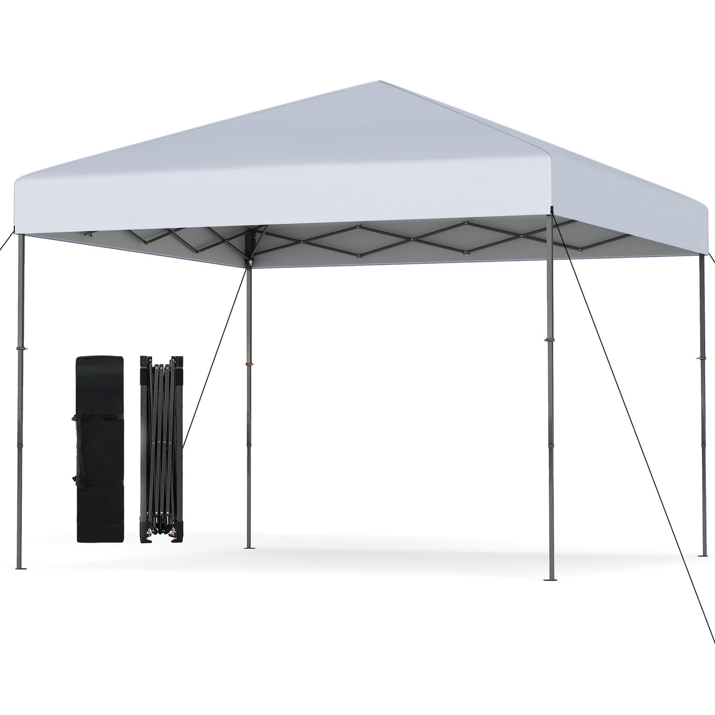 10 X 10 Feet Pop up Canopy Tent with Portable Carrying Bag and 8 Stakes, White Canopies White at Gallery Canada