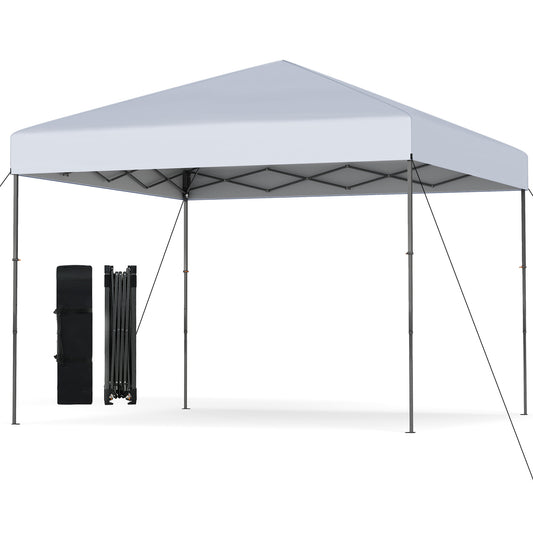 10 X 10 Feet Pop up Canopy Tent with Portable Carrying Bag and 8 Stakes, White Canopies White at Gallery Canada