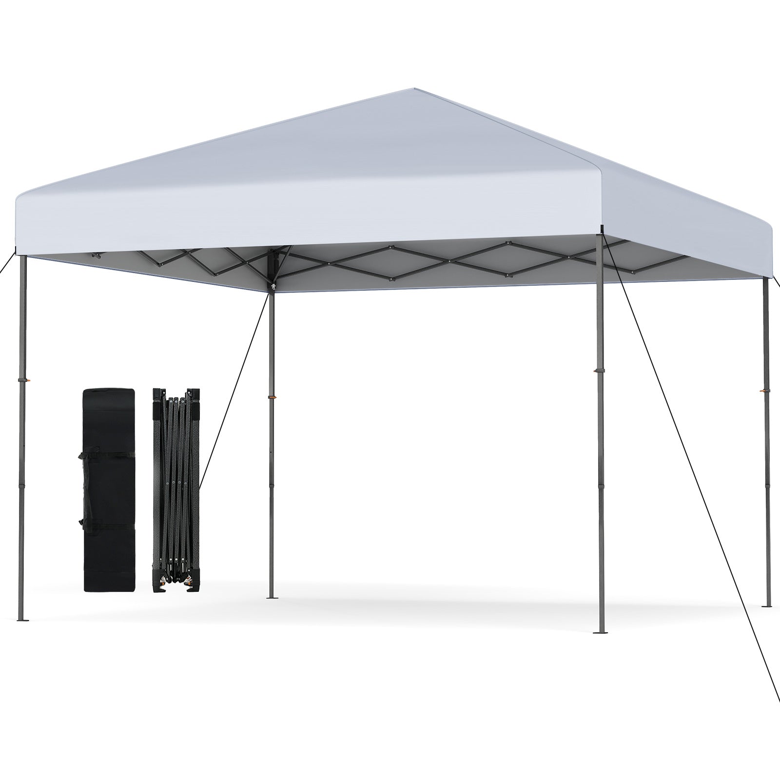 10 X 10 Feet Pop up Canopy Tent with Portable Carrying Bag and 8 Stakes, White Canopies at Gallery Canada