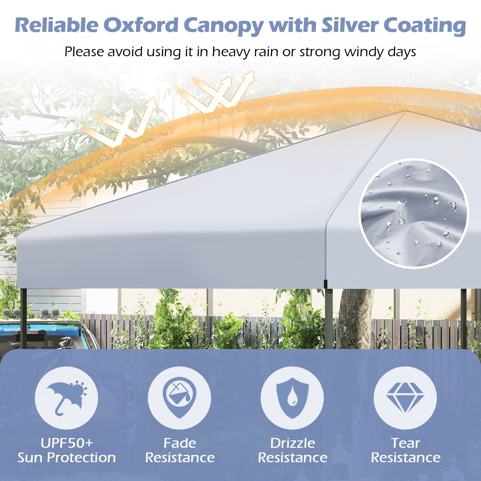 10 X 10 Feet Pop up Canopy Tent with Portable Carrying Bag and 8 Stakes, White Canopies at Gallery Canada