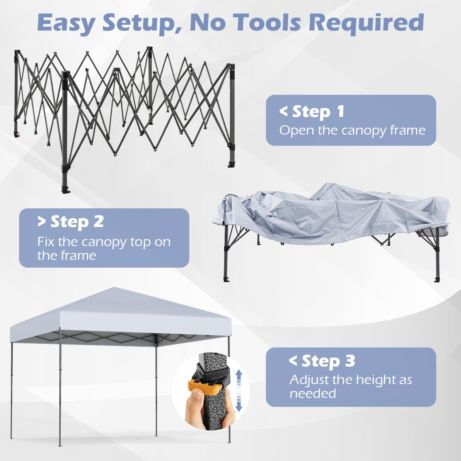 10 X 10 Feet Pop up Canopy Tent with Portable Carrying Bag and 8 Stakes, White Canopies at Gallery Canada