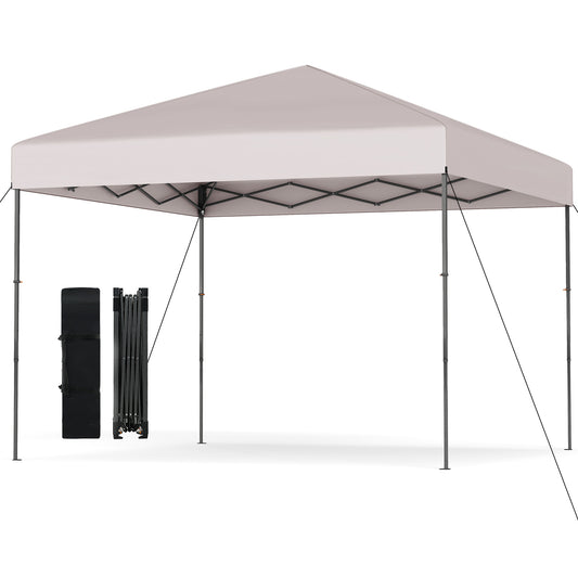 10 X 10 Feet Pop up Canopy Tent with Portable Carrying Bag and 8 Stakes, Yellow Canopies Yellow at Gallery Canada