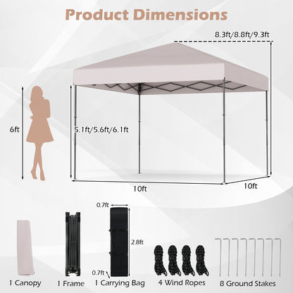 10 X 10 Feet Pop up Canopy Tent with Portable Carrying Bag and 8 Stakes, Yellow Canopies at Gallery Canada