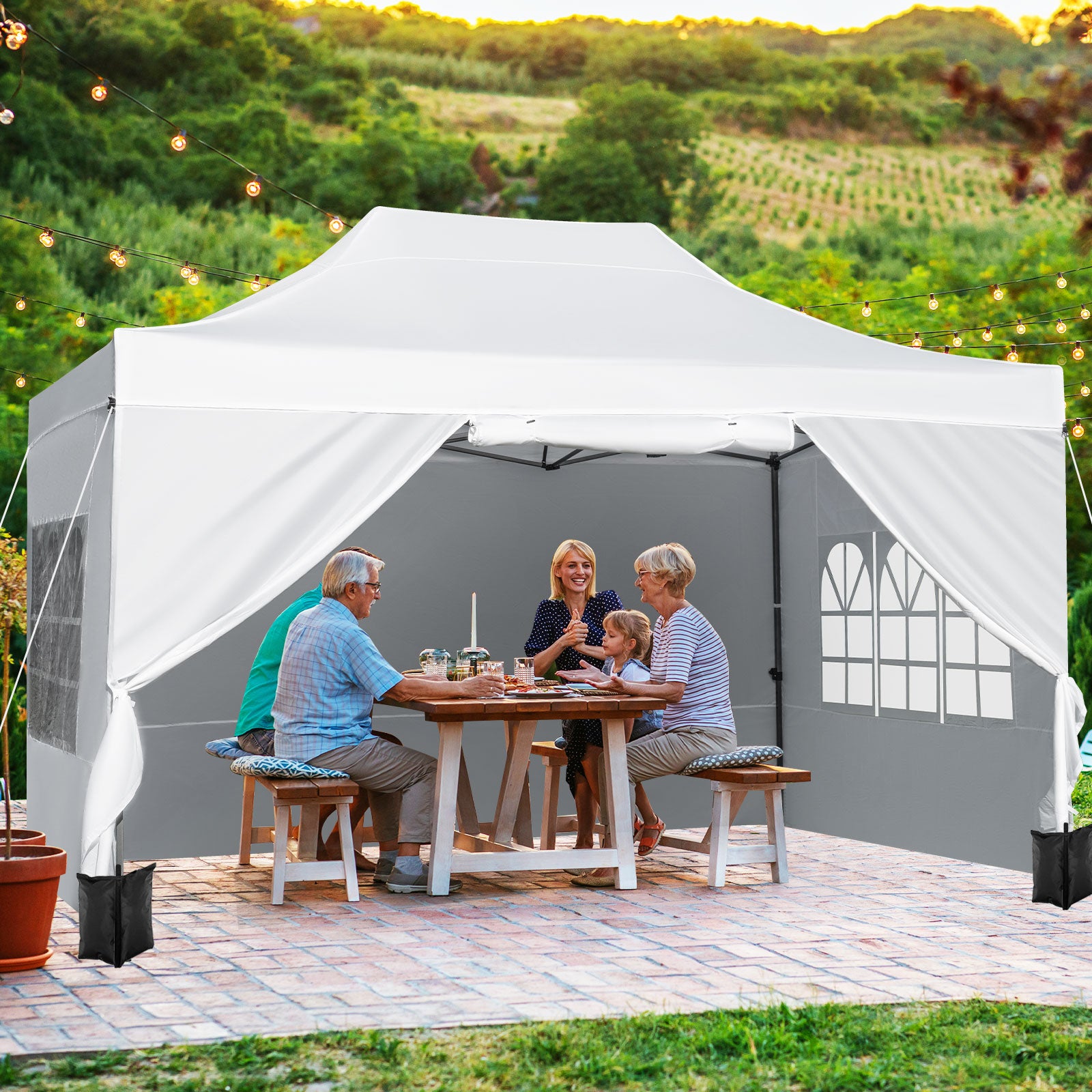 10 X 14 FT Pop Up Canopy Tent, Outdoor Patio Shelter, White Canopies at Gallery Canada