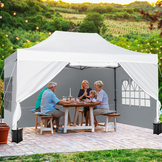 10 X 14 FT Pop Up Canopy Tent, Outdoor Patio Shelter, White Canopies White at Gallery Canada