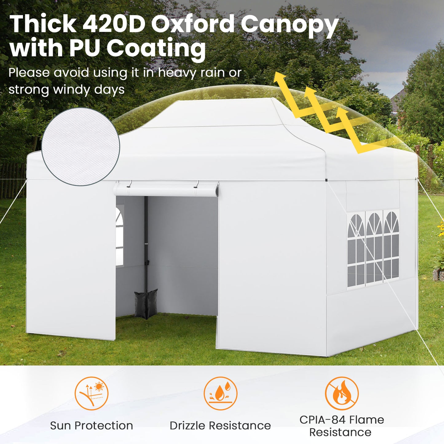 10 X 14 FT Pop Up Canopy Tent, Outdoor Patio Shelter, White Canopies at Gallery Canada