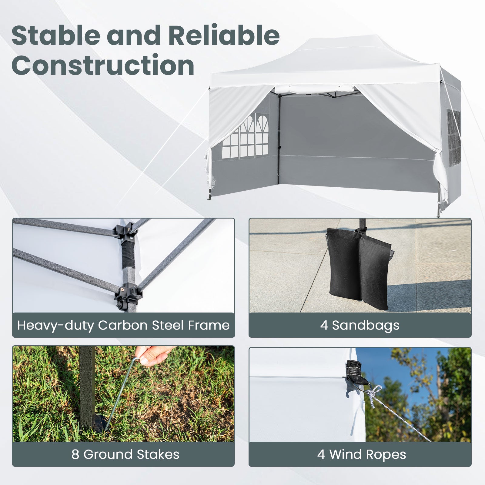 10 X 14 FT Pop Up Canopy Tent, Outdoor Patio Shelter, White Canopies at Gallery Canada