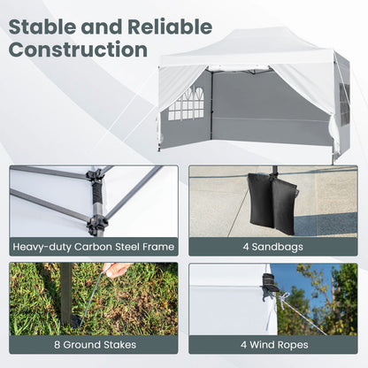 10 X 14 FT Pop Up Canopy Tent, Outdoor Patio Shelter, White Canopies at Gallery Canada