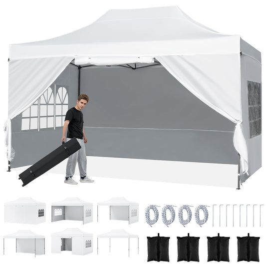 10 X 14 FT Pop Up Canopy Tent, Outdoor Patio Shelter, White Canopies White at Gallery Canada