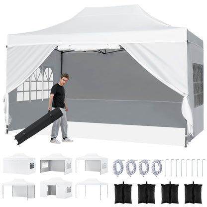 10 X 14 FT Pop Up Canopy Tent, Outdoor Patio Shelter, White Canopies at Gallery Canada