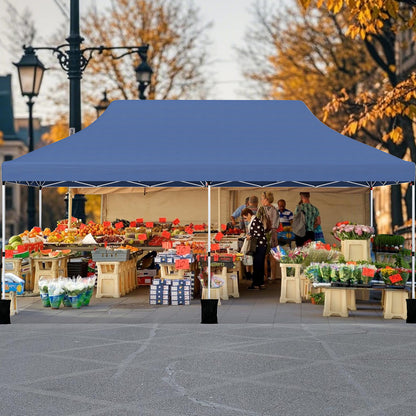 10 X 20 FT Pop Up Canopy Tent, Foldable Portable Outdoor Gazebo, Blue Canopies at Gallery Canada