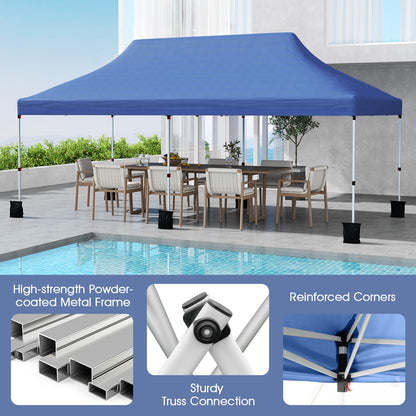 10 X 20 FT Pop Up Canopy Tent, Foldable Portable Outdoor Gazebo, Blue Canopies at Gallery Canada