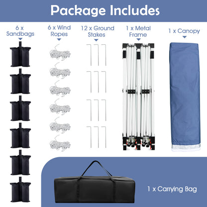 10 X 20 FT Pop Up Canopy Tent, Foldable Portable Outdoor Gazebo, Blue Canopies at Gallery Canada